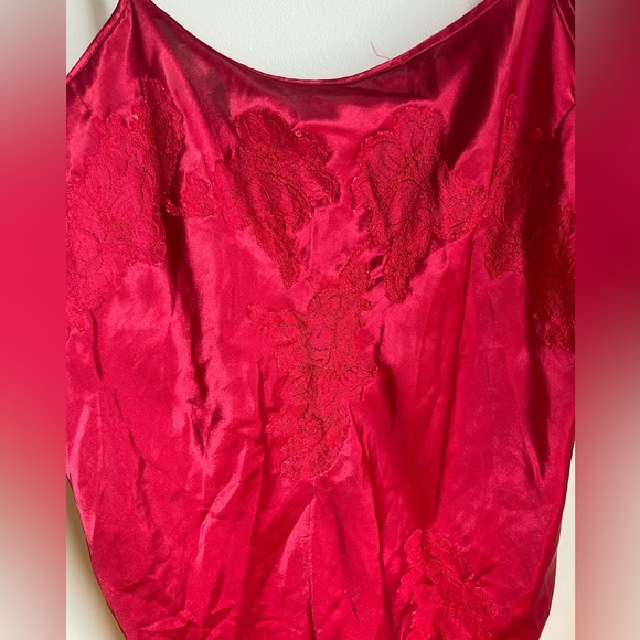 Natori Red Slip Satin Slip Dress Size Large - Picture 4 of 8